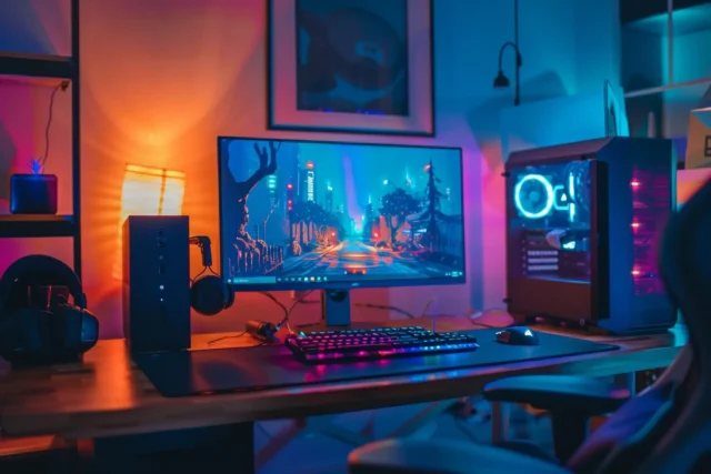 gaming desktop computer mockup innovative tech and advanced setup